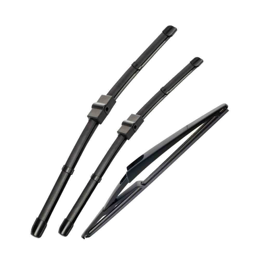 For Peugeot 207SW 2006-2014 2007 2008 2009 2010 Wiper Front & Rear Wiper Blades Windshield Windscreen Window Brushes 26"+17"+12