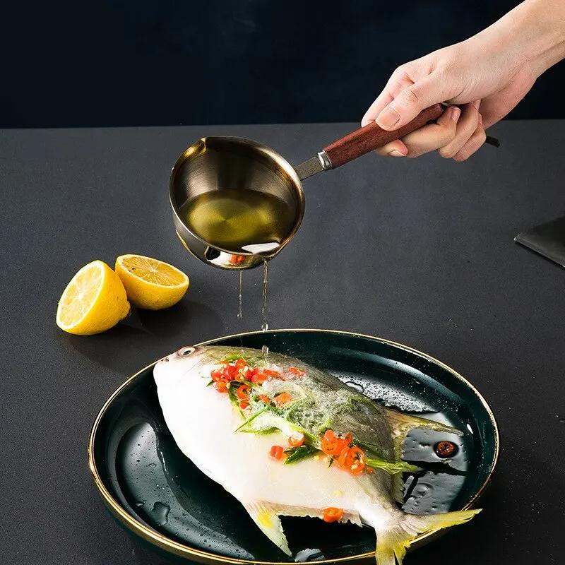 304 Stainless Steel Frying Pan 120Ml/200Ml/300Ml Spill-Proof Mini Soup And Milk Pot Anti-Scald Kitchen Tools Accessories