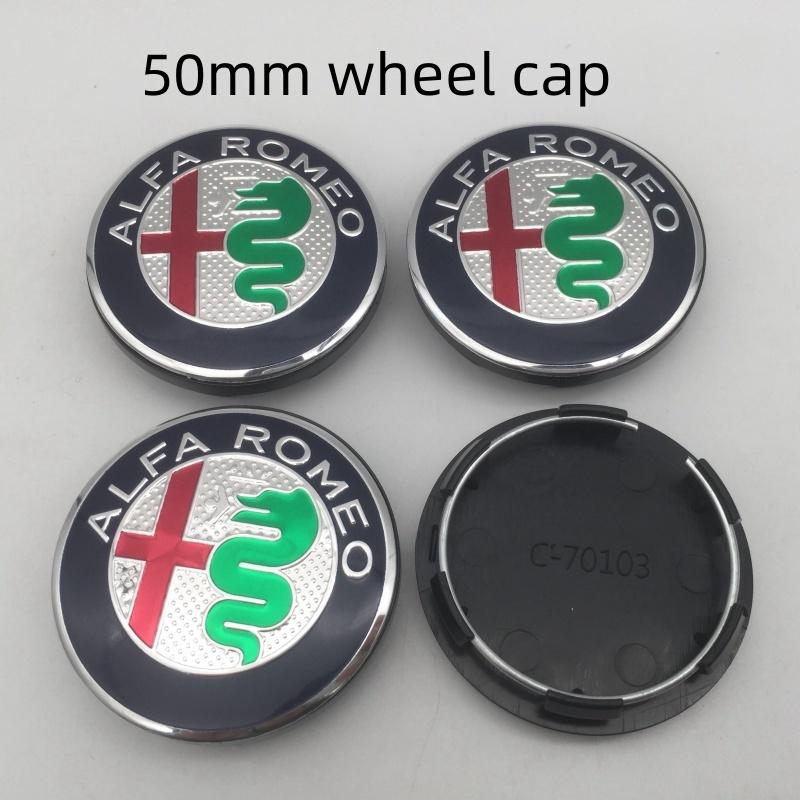 for 3D 50mm For Alfa Romeo 147 156 159 Car emblem Wheel hub Center Cap Badge covers sticker Decals Styling wer123
