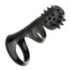 Yunman Vibrating Locking Ring for Men: Black Crystal, Spiked Retractor, Thick Wolf Tooth Sleeve.