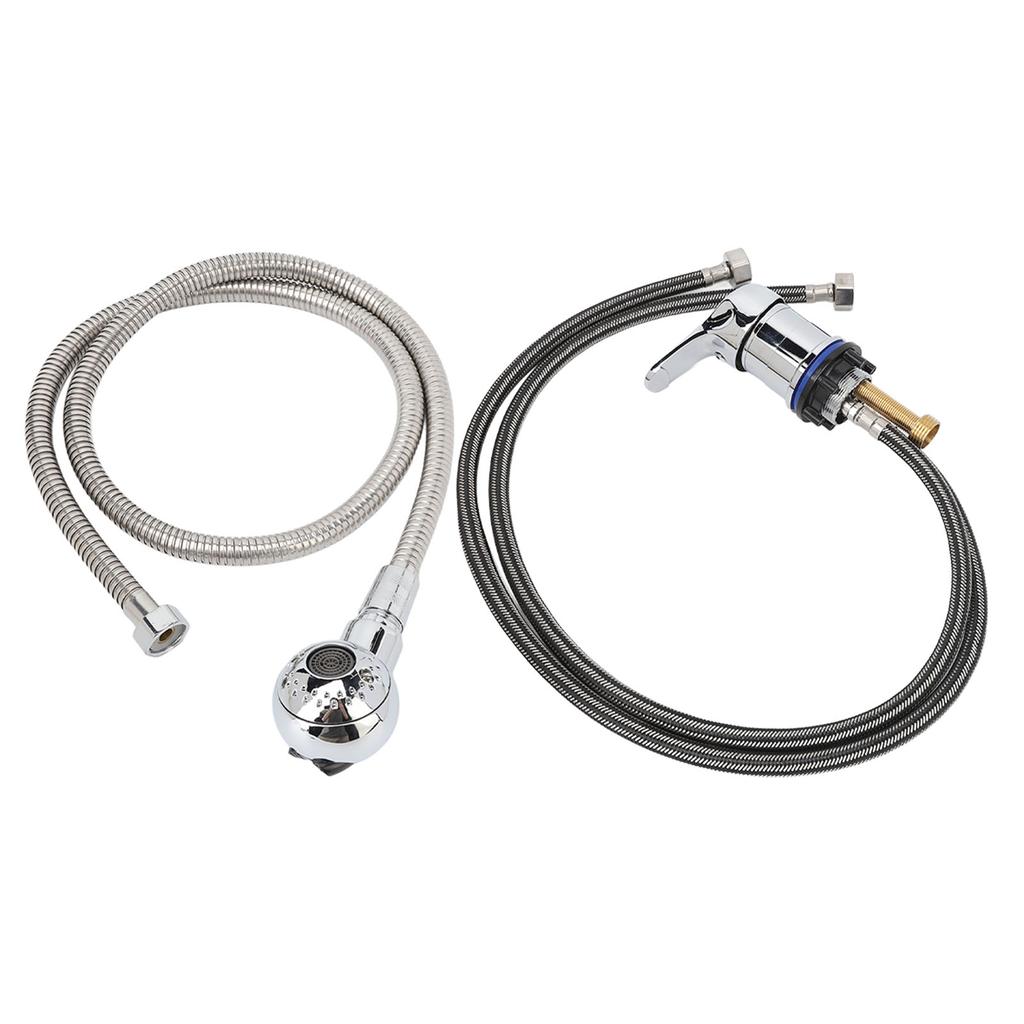 31.5in Shampoo Faucet Replacement Set Hot Cold Mixer Faucet Sprayer with 47.2in Electroplated Hose