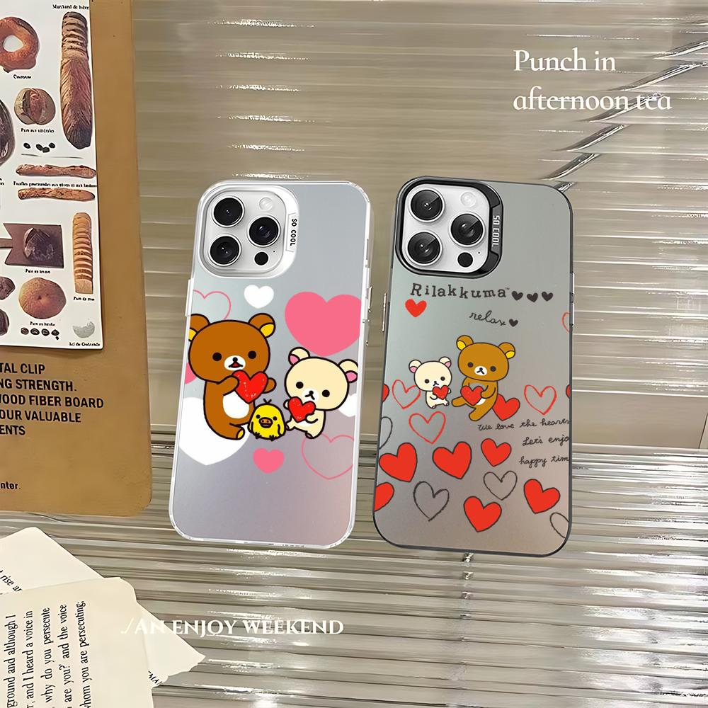 Чехол для телефона Rilakkuma для iPhone 16 15 14 13 12 11 Pro Max X XR XSMAX 8 7 Plus Матовый Ударопрочный Задний Чехол
