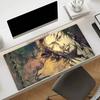 Gaming Mouse PadDesk MatAntislip Base Stitched Edges Monochrome Samurai Anime Guy Print Keyboard Pad for Gamer Office Home