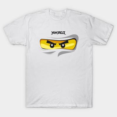 Азиатский размер Мужская черная футболка с принтом Ninjago Глаза Белый Ниндзя Зейн Фан-арт Фанмейд Футболка Без выреза Термотрансферная печать Хлопковая футболка