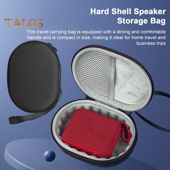 Портативная сумка для хранения колонок с сетчатым карманом, большой вместимостью, застежкой-молнией, бархатной подкладкой, ударопрочным жестким чехлом для переноски JBL GO 4