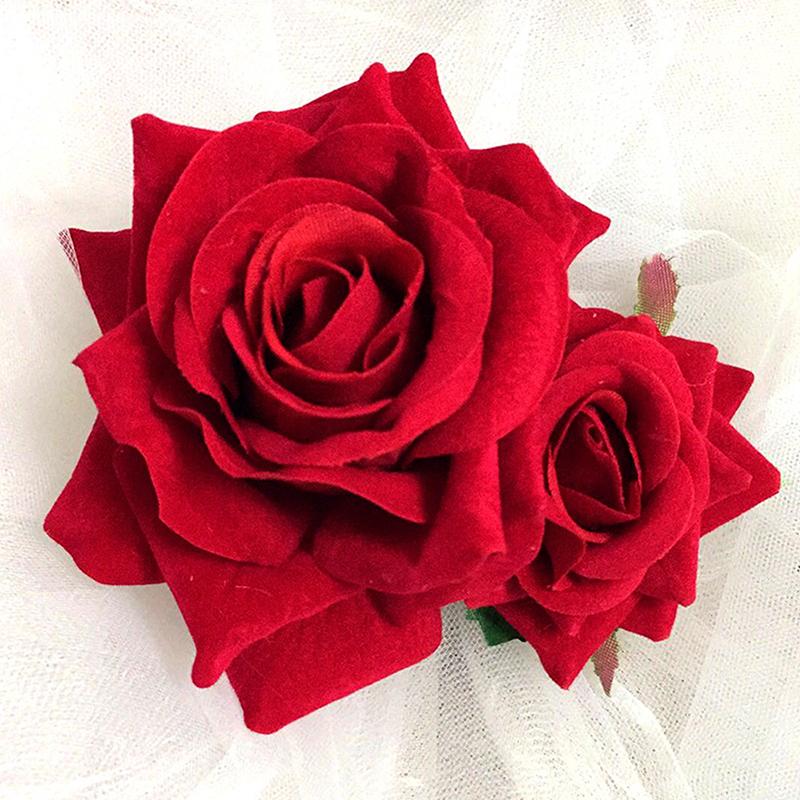 Rose Flower Hair Clip Women Seaside Party Hairgrip Bridal Hairpin Headwear Solid Color Headwear