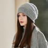 Шляпа женская универсальная многослойная шляпа Show Face Маленькая холодная шляпа Baotou Большая круглая вязаная шерстяная шапка с завязками на завязках