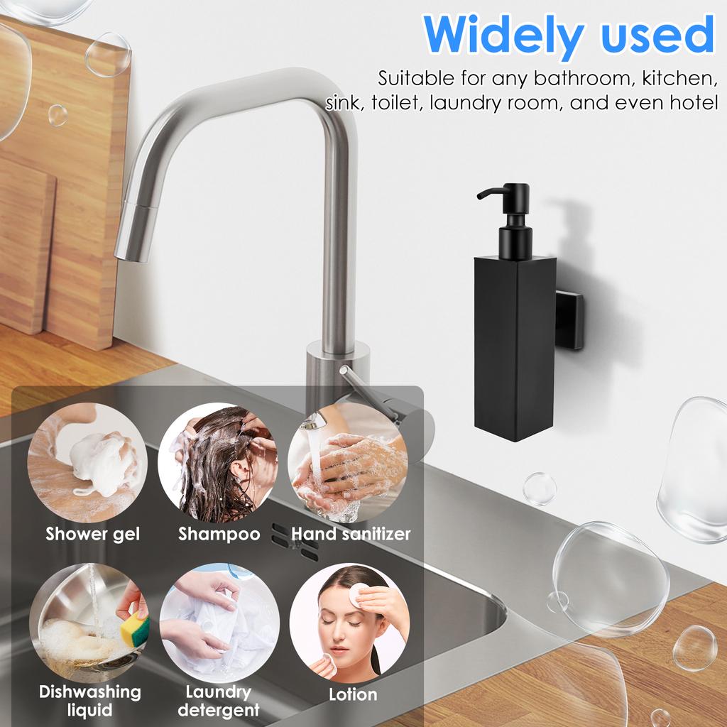 Stainless Steel Wall Mounted Hand Soap Dispenser Manual Soap Dispenser Hotel Liquid Soap Dispenser Home Bathroom Accessories