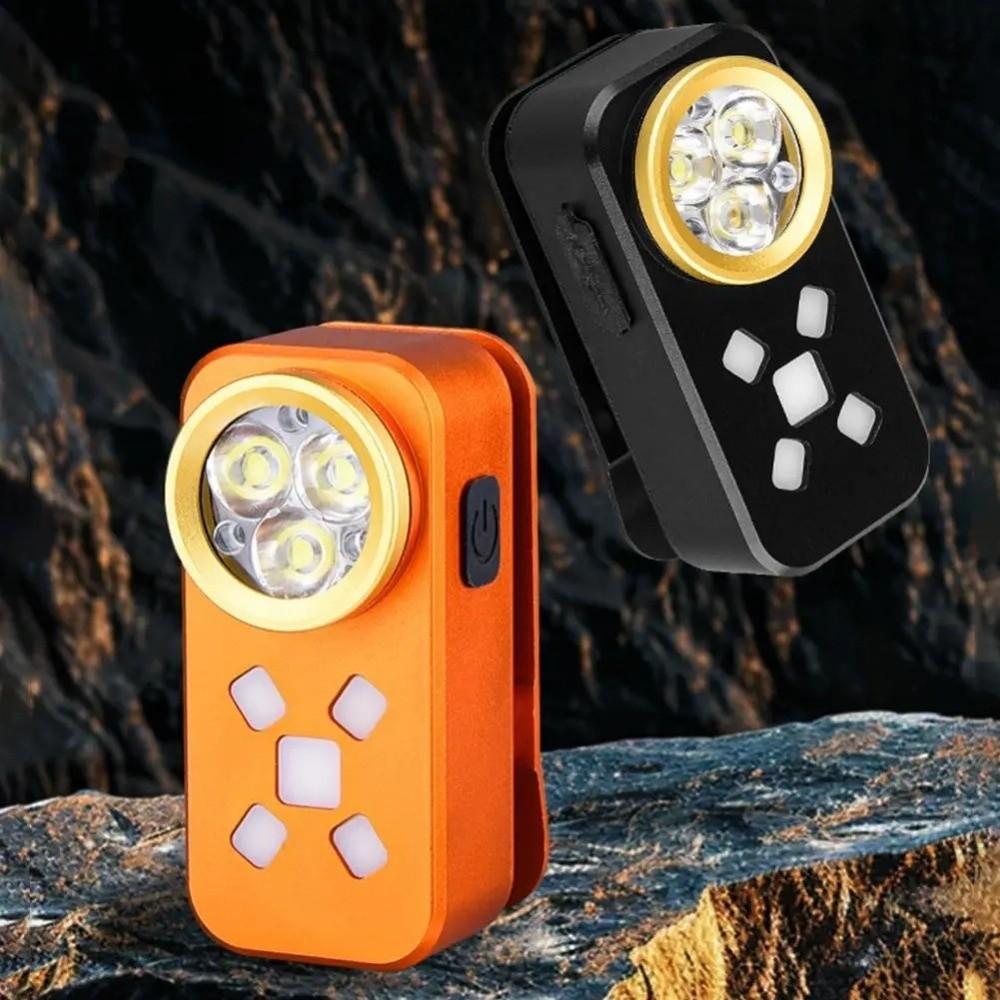 Waterproof LED Clip Flashlight Dual-Light Source Warning Lamp Torch Magnetic Clip Light Emergency