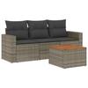 VidaXL Salon de Jardin avec Coussins 4 pcs, Canapés de Terrasse, Ensemble de Meubles de Patio, Mobilier d'Extérieur, Gris 3256326
