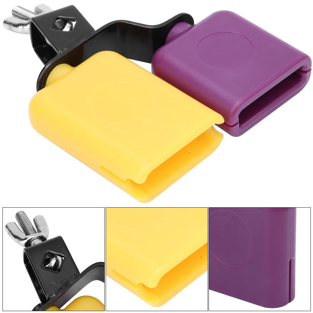 CB30 Желтый и Фиолетовый Квадратный Деревянный Рыба Коровий Колокольчик Высокий и Низкий Звуковой Ударный Инструмент Для Крупного Рогатого Скота