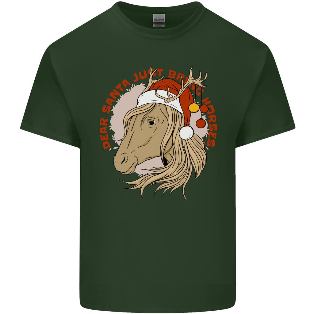 Dear Santa Funny Equestrian Horse Christmas Unisexs Light Cotton TShirt