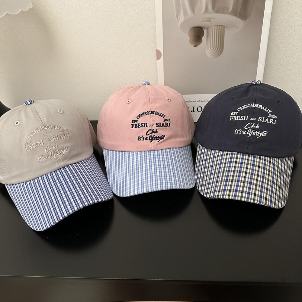 Spring Summer Baseball Hat Plaid Snapback Cap Fashion Peaked Cap  Girls