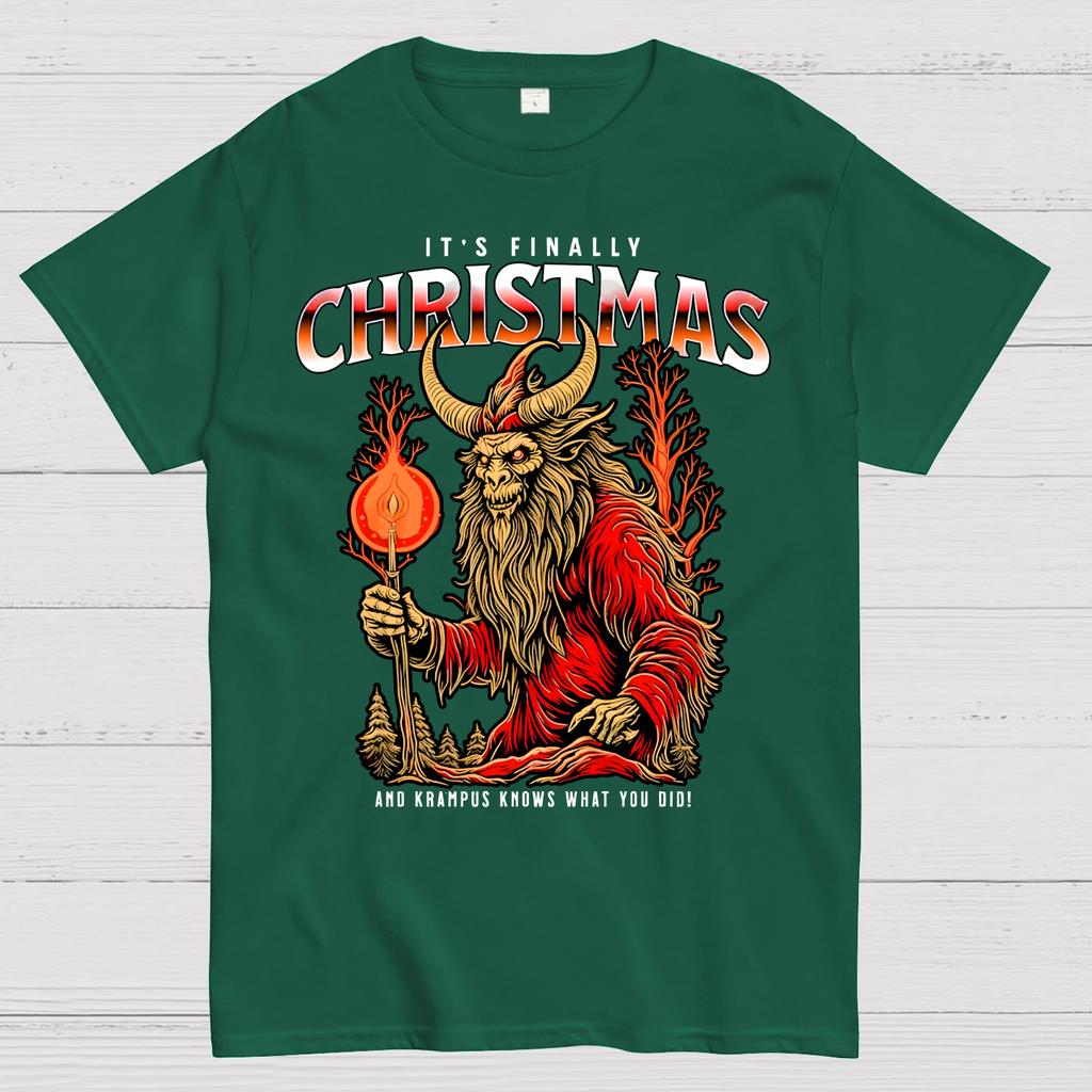 It's Finally Christmas And Krampus Knows What You Did Cotton Summer Casual Cool Loose T-Shirt