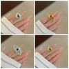 Korean Style Blue Eye Finger Buckle Geometric Gothic Rings Retro Demon Eye Rings  Couple