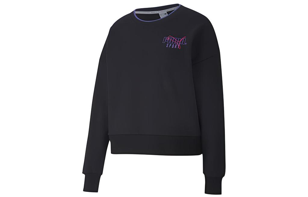 PUMA Sweatshirts Women's Black Crew Neck Moderate Regular 598128-01