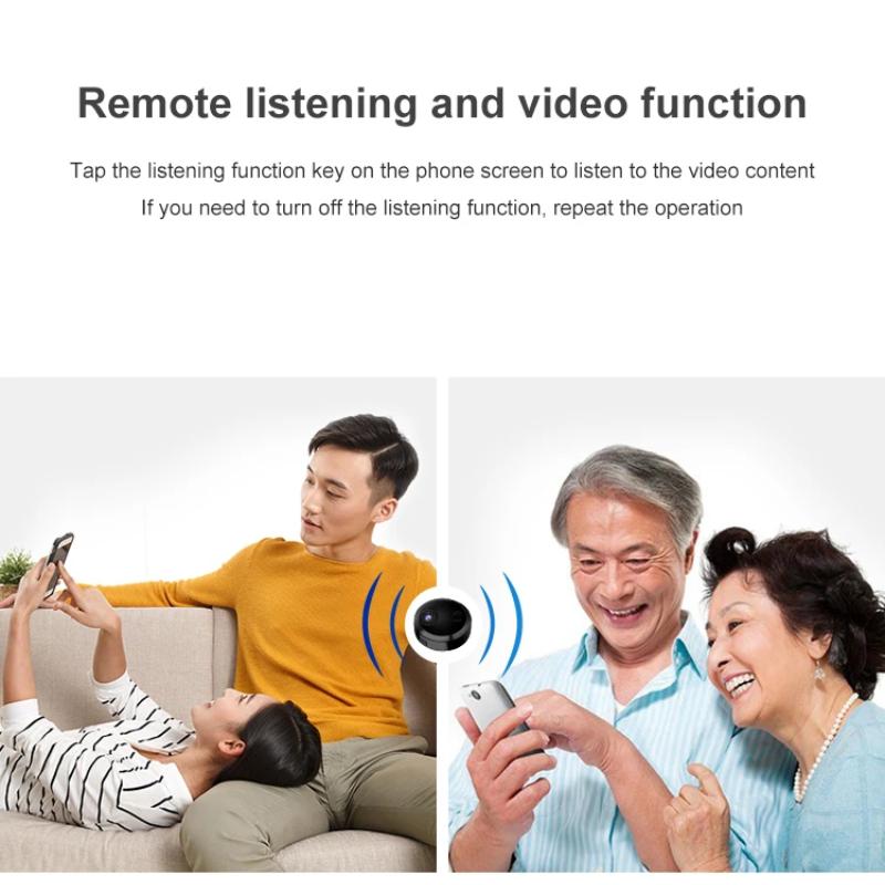 Камера HD 1080P, Беспроводная WiFi камера видеонаблюдения, Функция ночного видения, Дистанционное управление, Видеорегистратор для умного дома