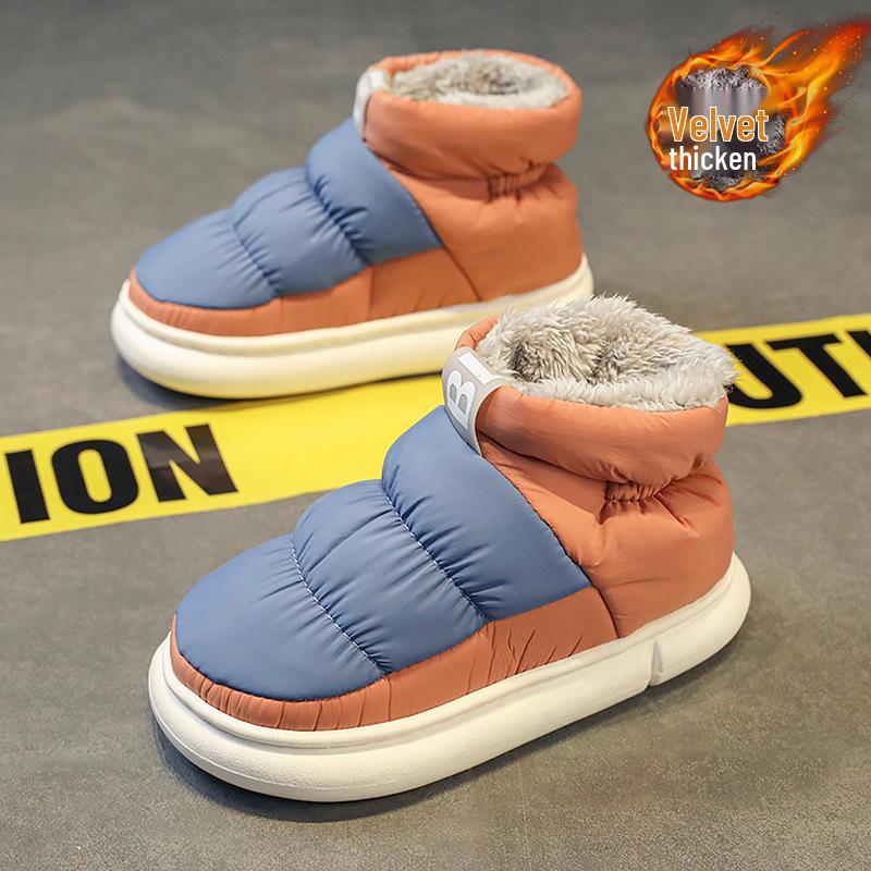 Мужские водонепроницаемые нескользящие зимние ботинки для снега с плюшевой подкладкой