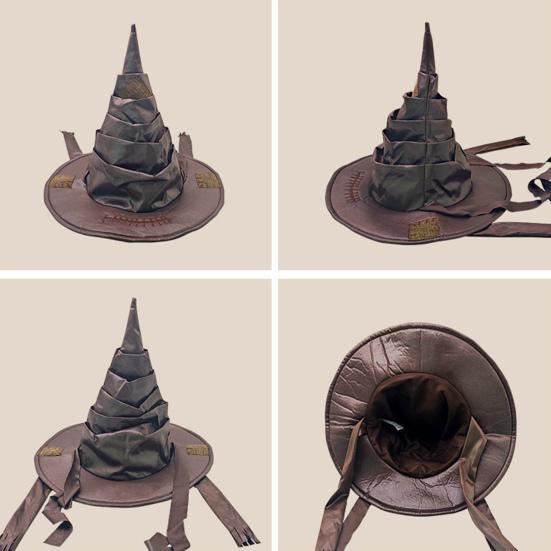 Женская шляпа ведьмы с драпировкой Хэллоуин Взрослый костюм волшебника для маскарада, карнавала, косплей-вечеринки, аксессуар