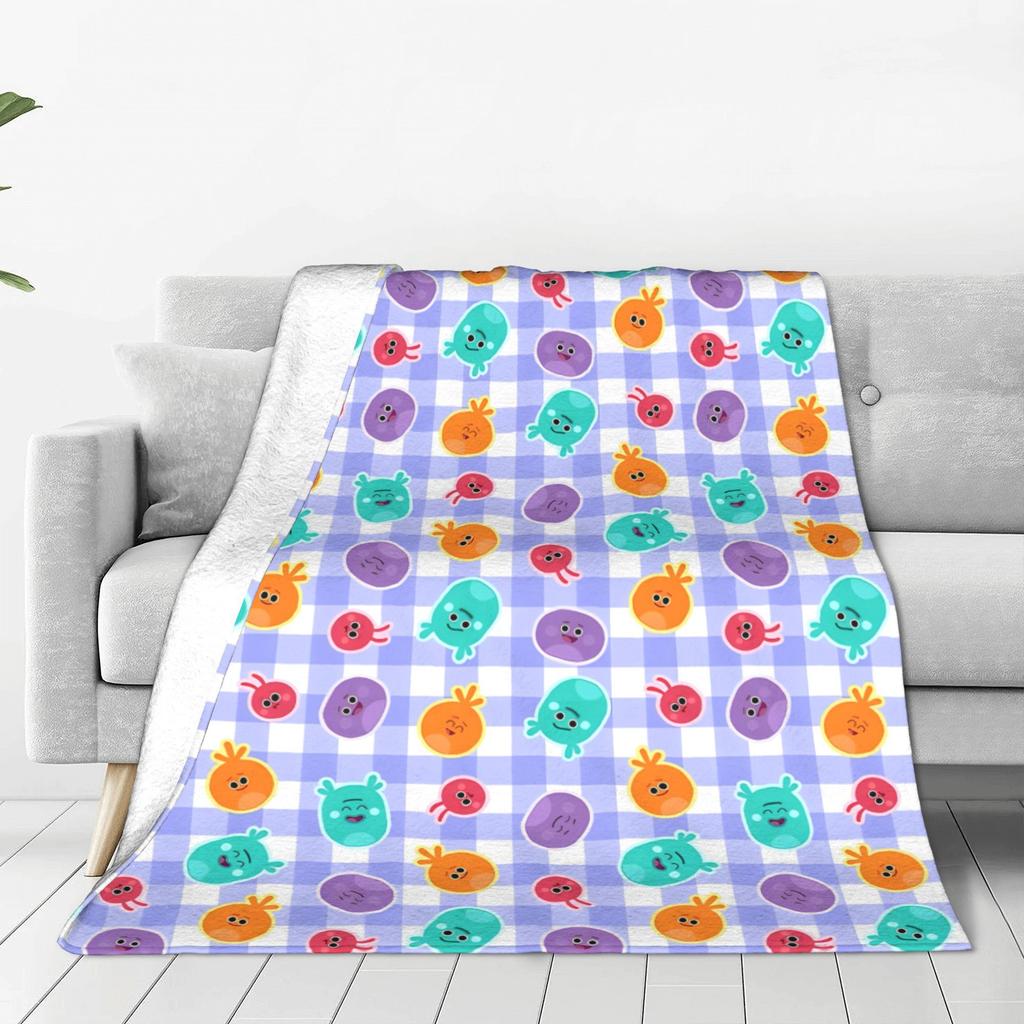 Bumble Nums Educational Cartoon Blanket Cute English Fleece Throw Blanket Airplane Travel Ultra-Soft Warm Multi-function Quilt