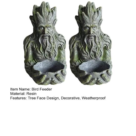 Лицо дерева кормушка для птиц скульптура Старик на дереве держатель для семян птиц погодоустойчивая уличная кормушка для птиц для сада патио двора украшение