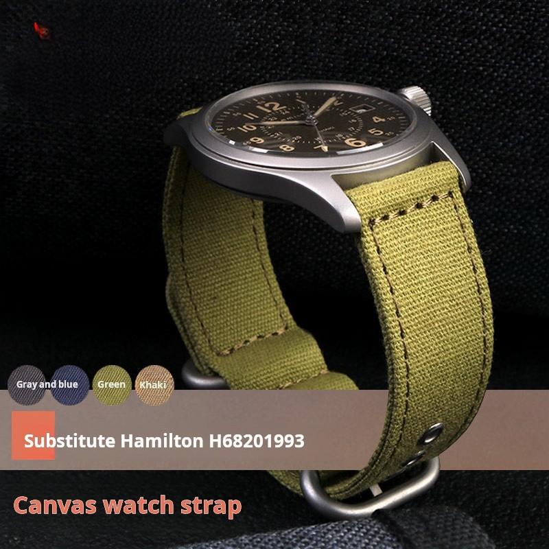 20 мм 22 мм Быстросъемный Мужской Ремешок Для Часов Для Hamilton Khaki H68201993 Timex Citizen Замена Холщового Ремешка Серый Синий Нейлон