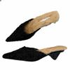 Fur Slippers Women Pointed Toe Mules Shoes Woman 2024 Trend Elegant Winter New Short Plush Fashion Pumps Slingback Zapatos Mujer