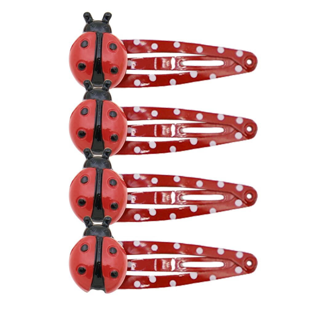 4PCS Ladybug Hair Barrettes for Casual Formal Festival Hair Clip Women Girl Hair Styling Tool Nonslip Sidepin Headdress