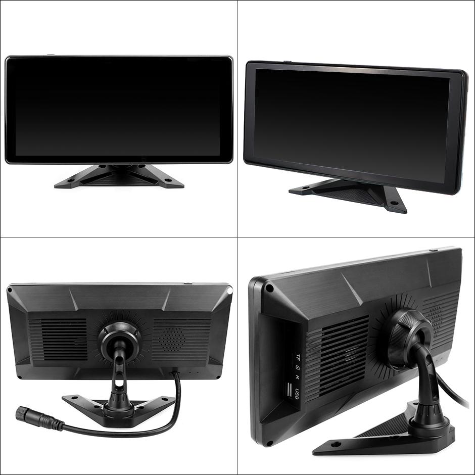 10,36-дюймовый 4-канальный разделенный экран автомобильный MP5 DVR-монитор с 4 камерами 360 Mini AHD спереди и сзади для универсалов/автофургонов/внедорожников/MPV/фургонов
