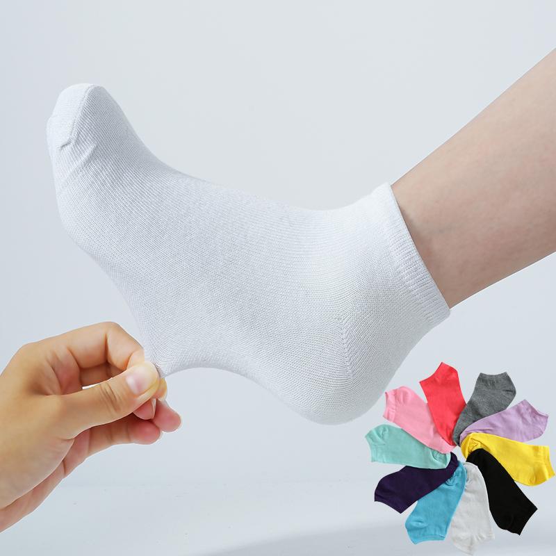10 Pairs Comfortable Candy Color Cotton Sock Slippers Short Socks Fashion Low Cut Breathable Socks