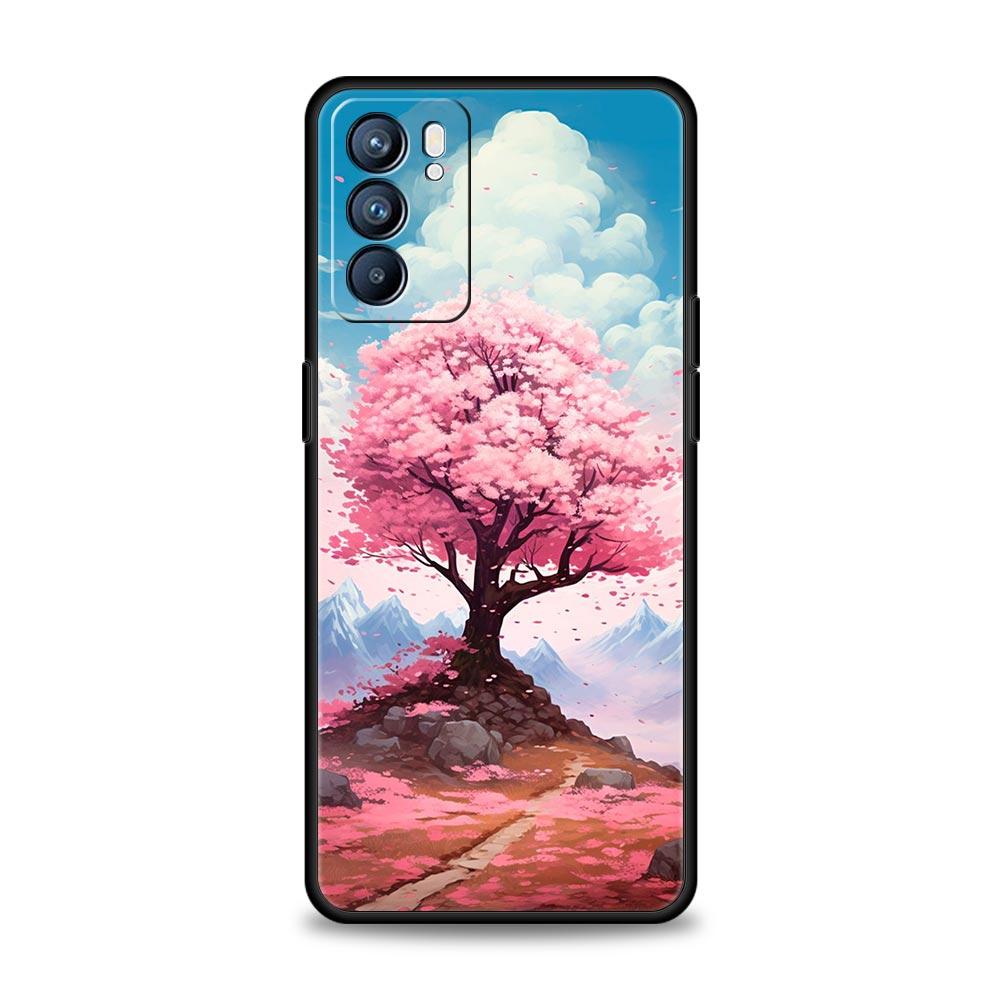 Чехол для телефона 'Цветущая вишня' для Oppo Reno8 Reno7 Reno6 Pro A54 5G Find X6 X5 A53 A52 A9 A15 A95 A17 A16 A76 A74 A57 A31