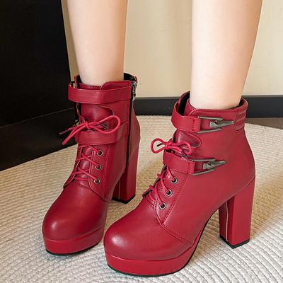Женские ботильоны на супер высоком каблуке, кожаные туфли, модная массивная обувь, женская обувь 2024 года, туфли-лодочки, зимние женские готические ботинки