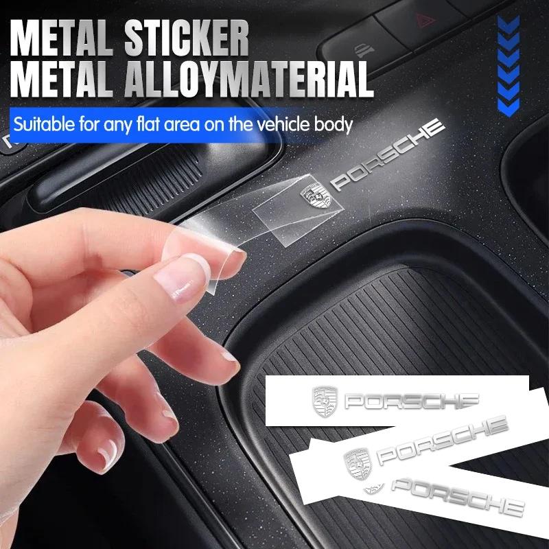 AFONU1 3D Car Metal Creative Stickers Waterproof Dirt-proof Stickers Accessory For Porsche 911 718 Taycan Panamera Cayenne Macan Cayman