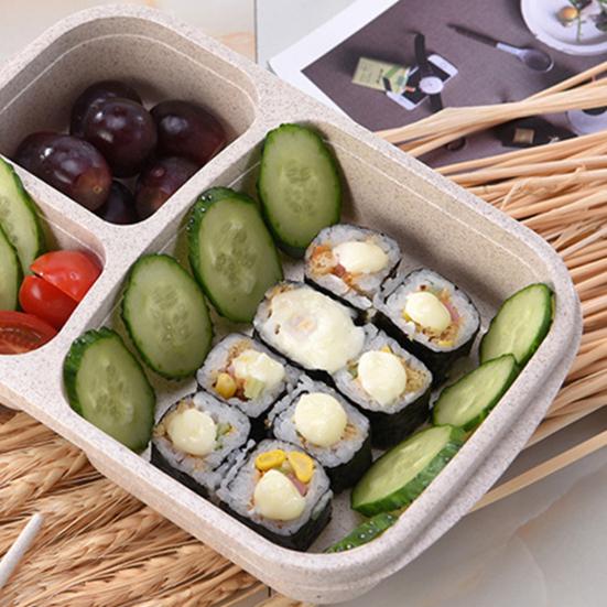 Ланч-бокс Штабелируемая коробка для бенто с 3 отделениями Многоразовые контейнеры для приготовления еды для детей и взрослых Крышка для сохранения свежести без бисфенола-А Легкое хранение