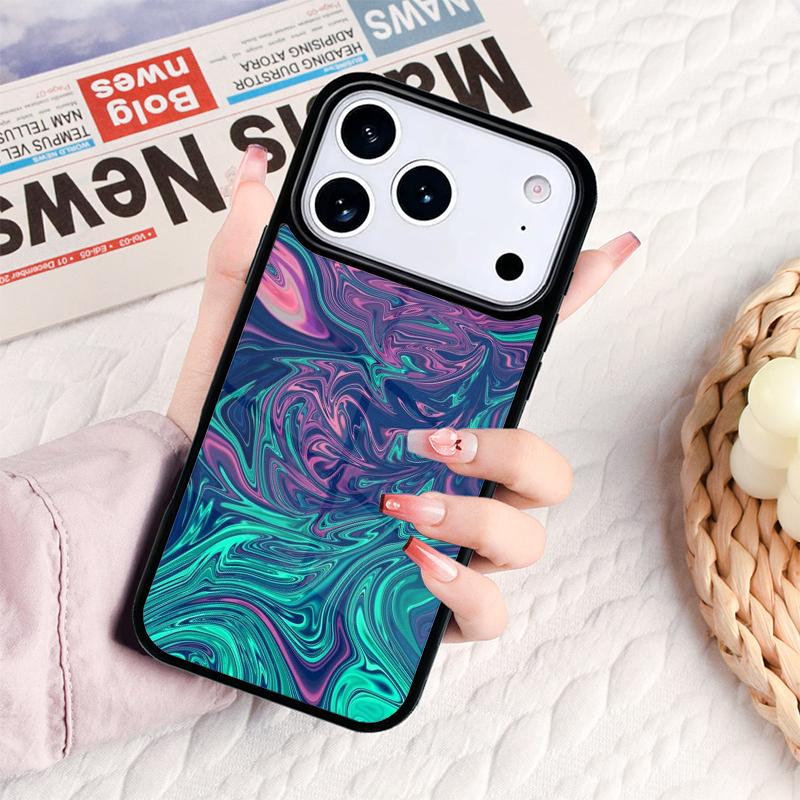 Психоделический голографический чехол для телефона iPhone 17 16e 15 14 13 12 11 Pro Max Air Mini, мягкая защитная крышка