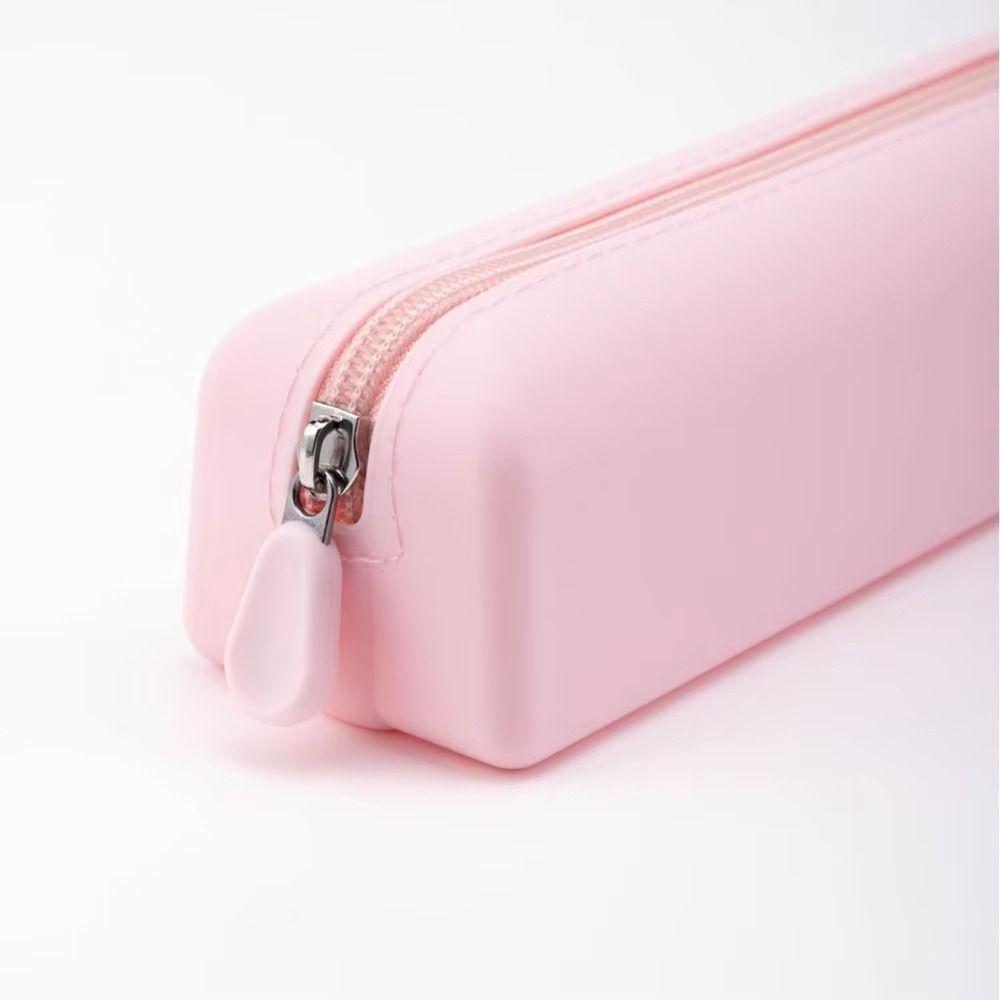 Silicone Pencil Case Large Capacity Cosmetics Storage Bag Durable Pen Bag School Supplies