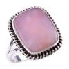 Natural Pink Opal Gemstone Handmade 925 Solid Sterling Silver Ring Size 9 T6M90