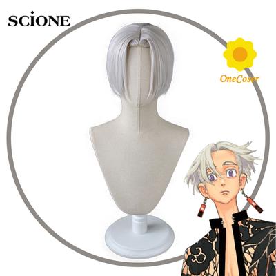 Аниме Токио Мстители Курокава Изана Косплей Парик Серебристые Короткие Волосы Термостойкое Волокно Волосы + Бесплатная Парик Кепка Хэллоуин Вечеринка