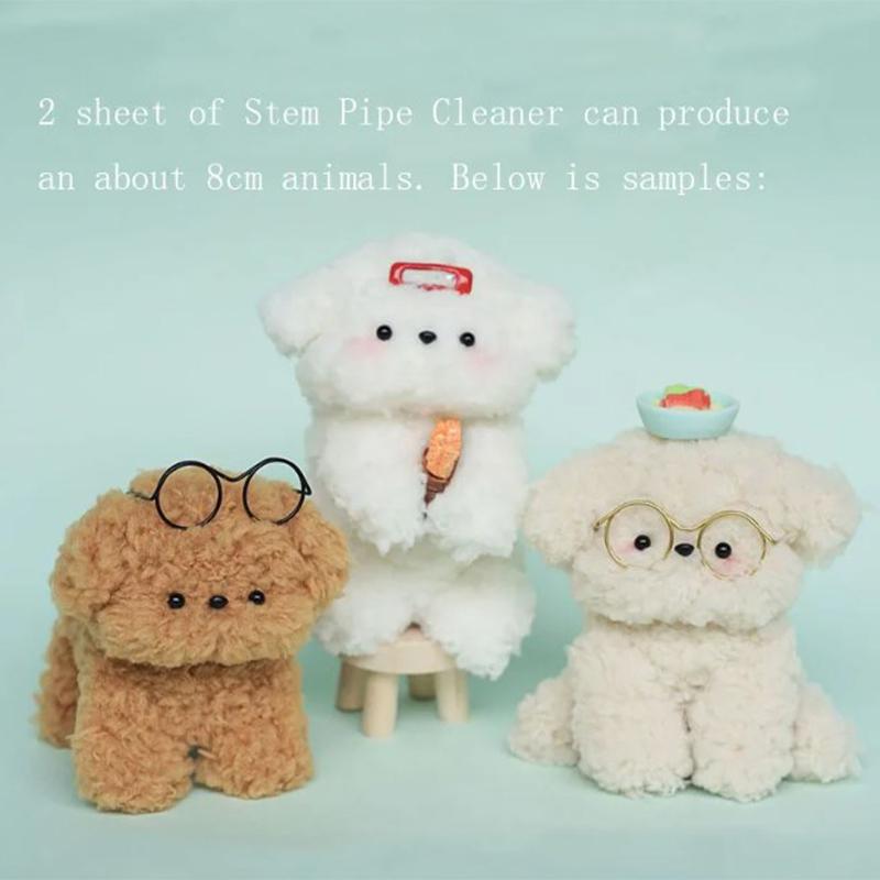 15 мм x 1 м лист DIY коралловый бархат синель палочки стержень трубоочиститель для создания милой собаки щенка кошки креативная детская игрушка милый