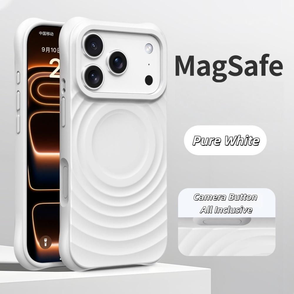 Магнитный Чехол Для Телефона Для iPhone 17Pro Air 16 15 14 17 Pro Max Чехол Для Magsafe Беспроводной Зарядки Силиконовый Мягкий Чехол Волна