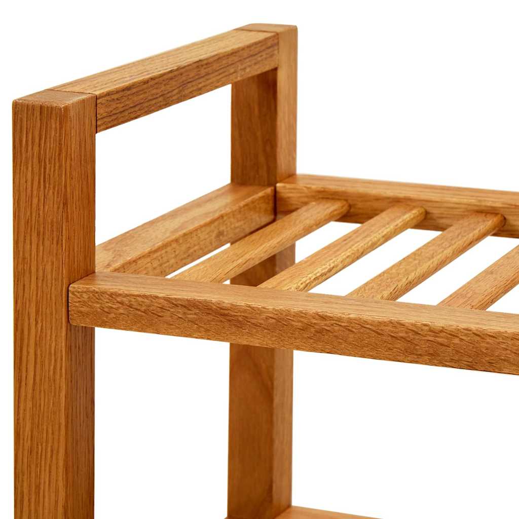 Vidaxl Stojak Na Buty Z 4 Półkami, 50X27X80 Cm, Lite Drewno Dębowe