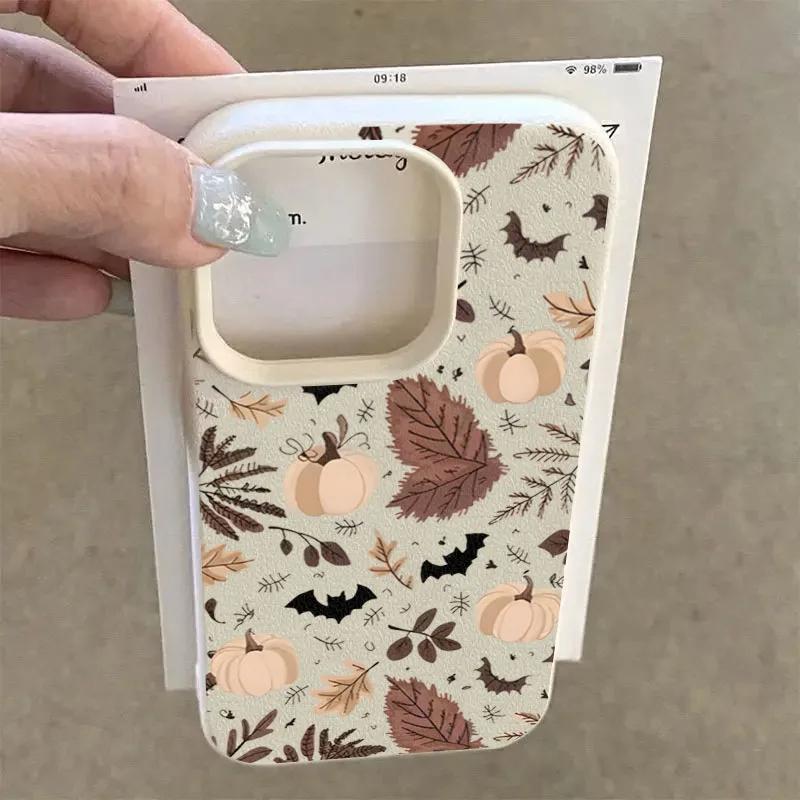Fall Bat and Pumpkin Halloween Phone Case For iPhone 17 16 15 14 13 12 11 Pro Plus Max XS X XR 17 Air Shockproof Bumper Cover