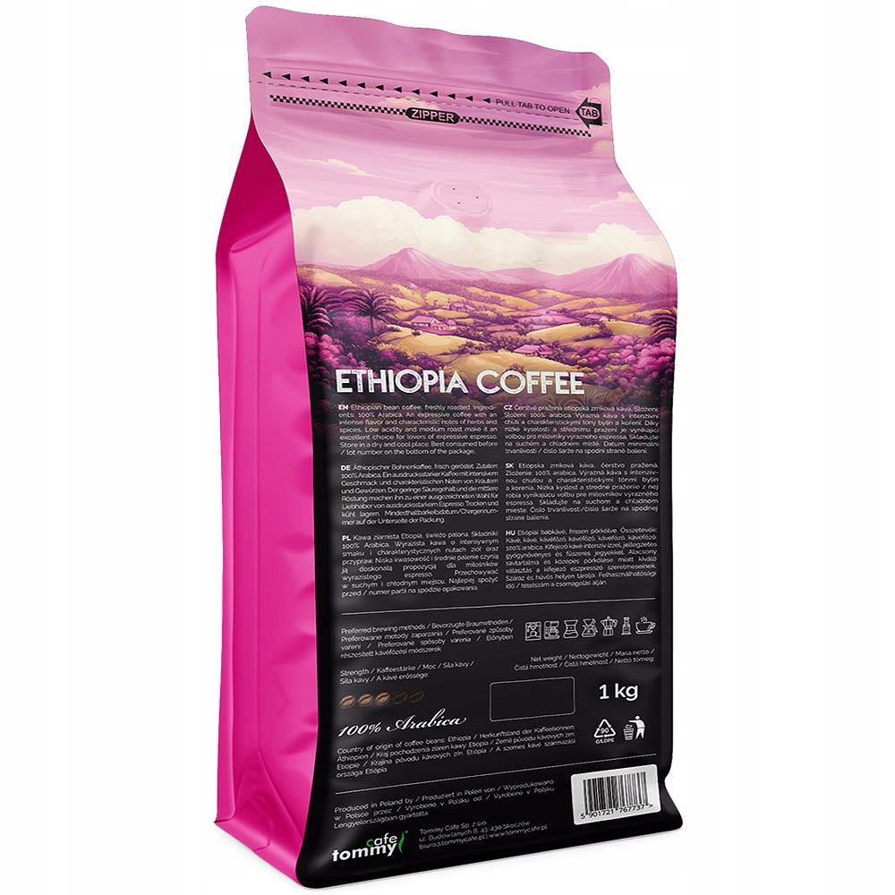 Kawa ziarnista etiopia 1kg 100% arabica świeżo palona tommy cafe