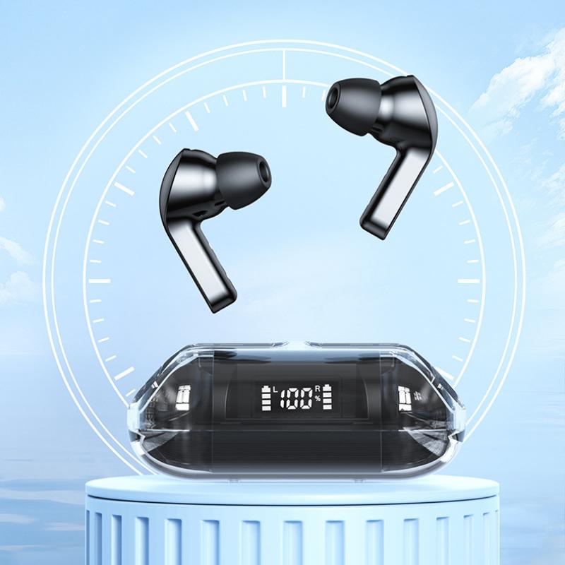 Bluetooth Headset Transparent Shell Creative Touch Number Shows Wireless TWS Bluetooth Headset