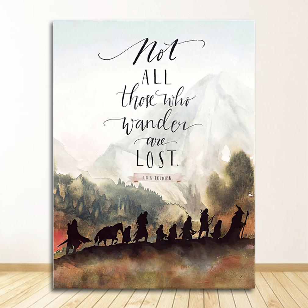 Wall Art Canvas Painting Picture J.R.R. Tolkien Quotes Prints for Living Room Home Decor Fantasy Literature Movie Poster