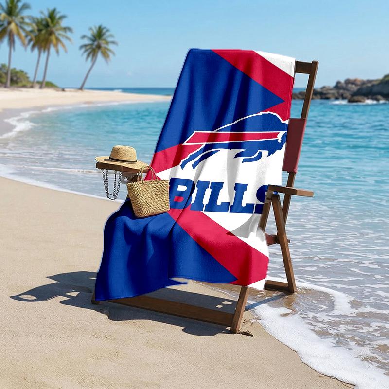 Модное пляжное полотенце команды Bills: Идеально для летних приключений Мягкое, впитывающее и быстросохнущее, подходит для плавания и купания