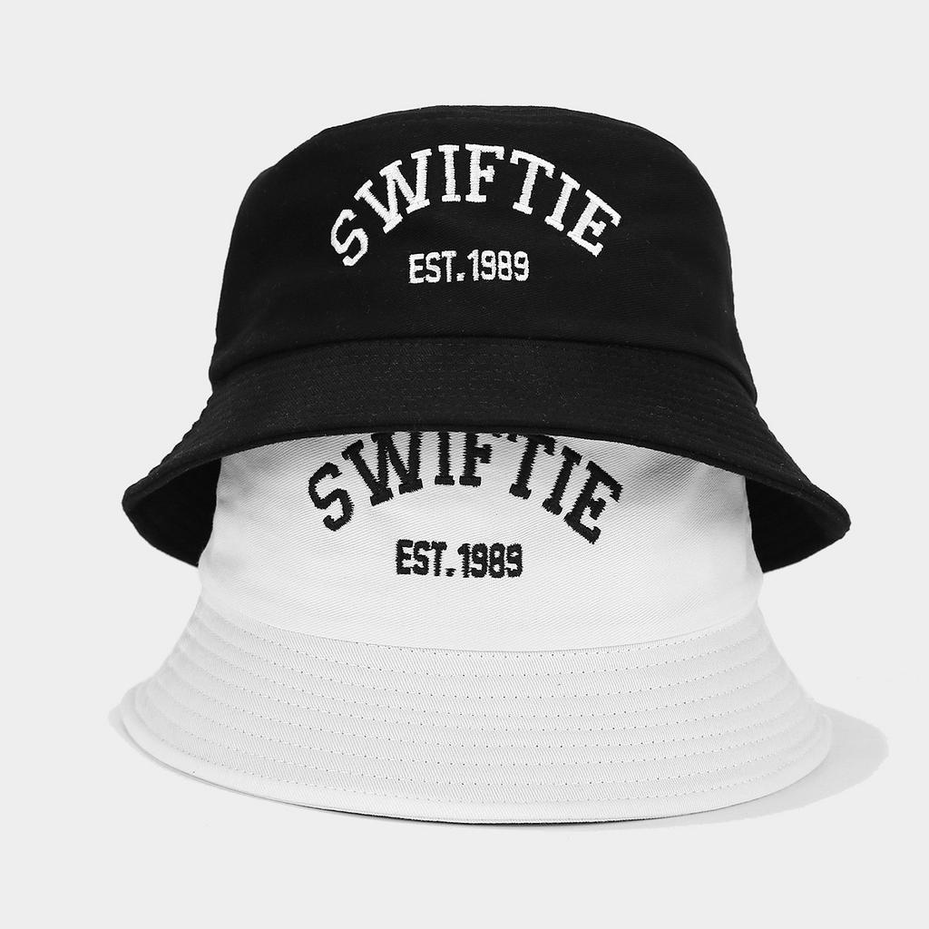 New SWIFTIE embroidered bucket hat trendy summer fashion fans fan hat couple sunscreen basin hat breathable