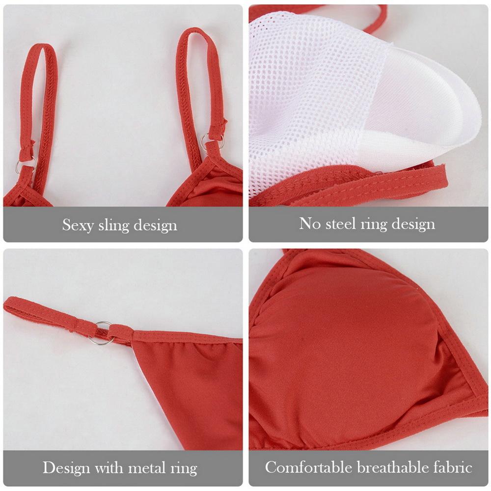 Сексуальная девушка, сексуальное бикини, женский купальник, женские однотонные микро мини-стринги, комплект бикини с пуш-ап, купальный костюм