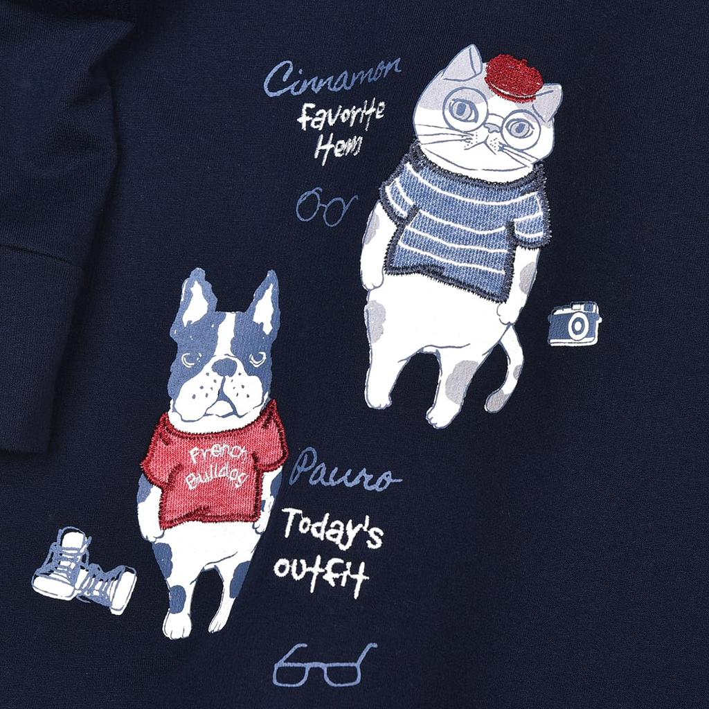 Женская футболка Kusguru Japan Navy с длинным рукавом