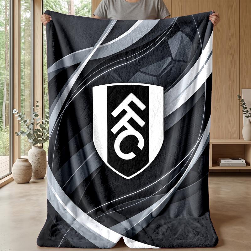 Fulham Football Print Flannel Blanket, Soft Warm Lightweight Throw Blanket for Sofa Bed Camping